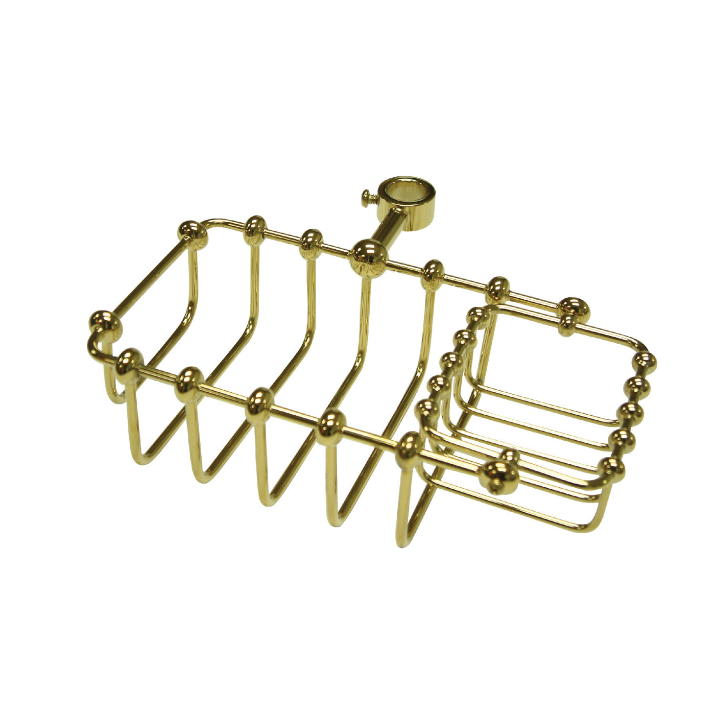 Elements of Design DS2142 7-Inch Riser Mount Soap Basket, Polished Brass