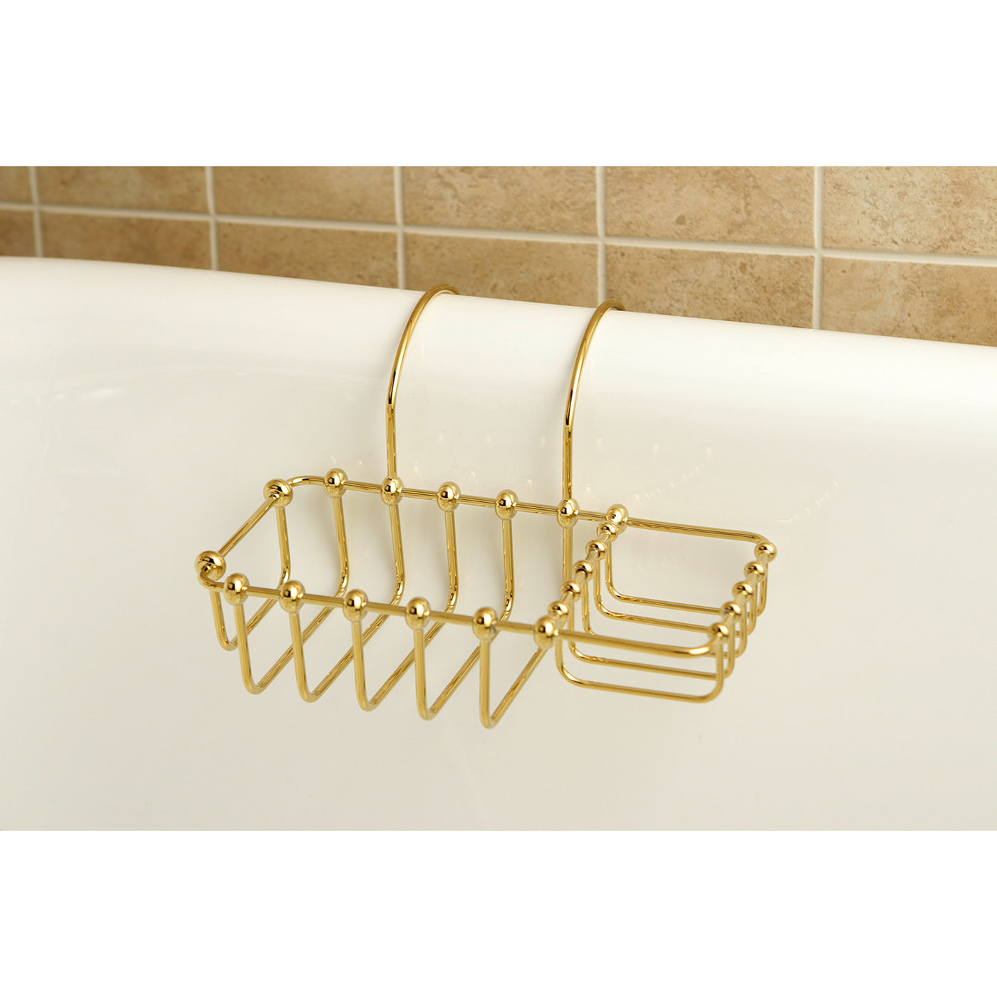 Elements of Design DS2162 Clawfoot Tub Rim Soap and Sponge Holder, Polished Brass