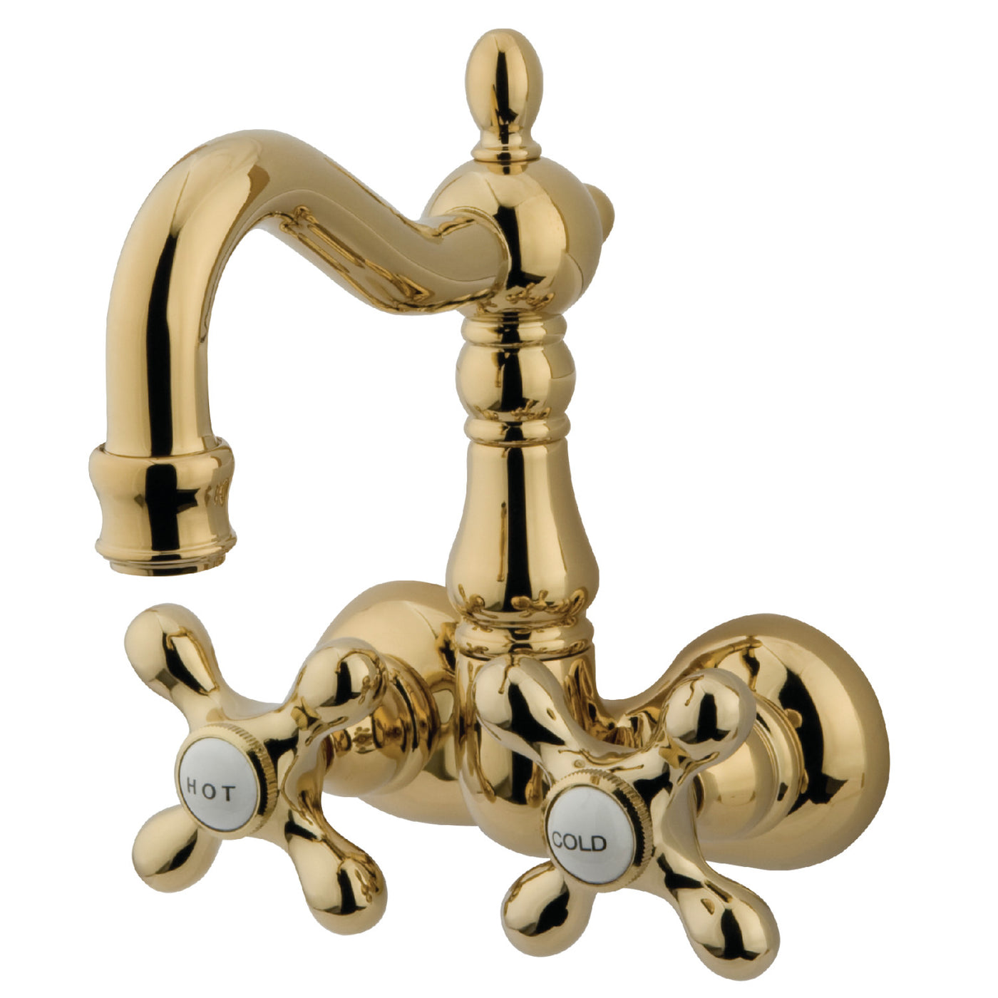 Elements of Design DT10712AX 3-3/8-Inch Wall Mount Tub Faucet, Polished Brass