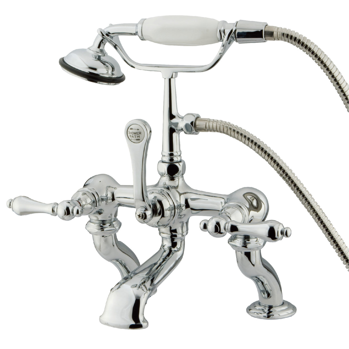 Elements of Design DT4101AL 7-Inch Deck Mount Tub Faucet with Hand Shower, Polished Chrome