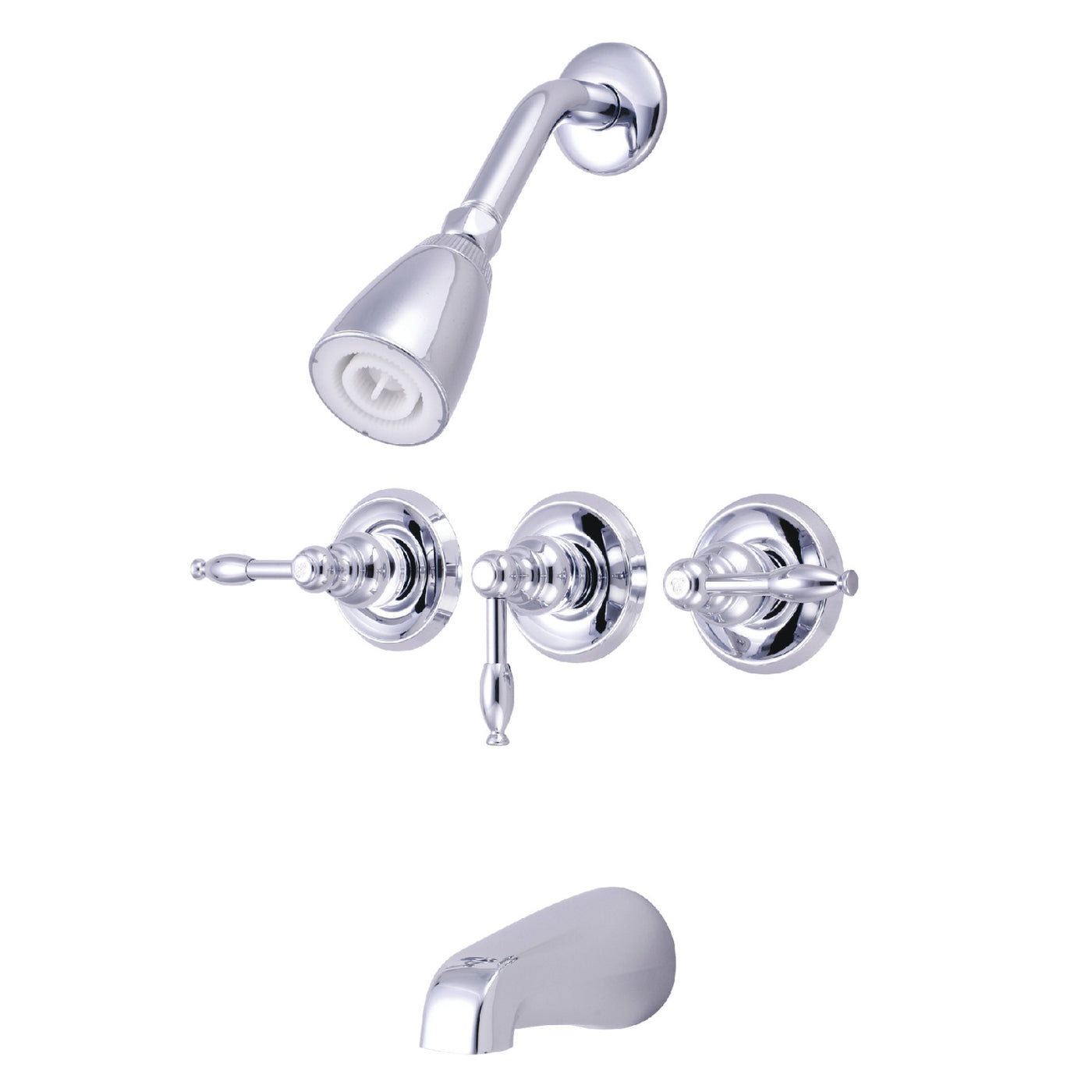 Elements of Design EB231KL Three-Handle Tub and Shower Faucet, Polished Chrome