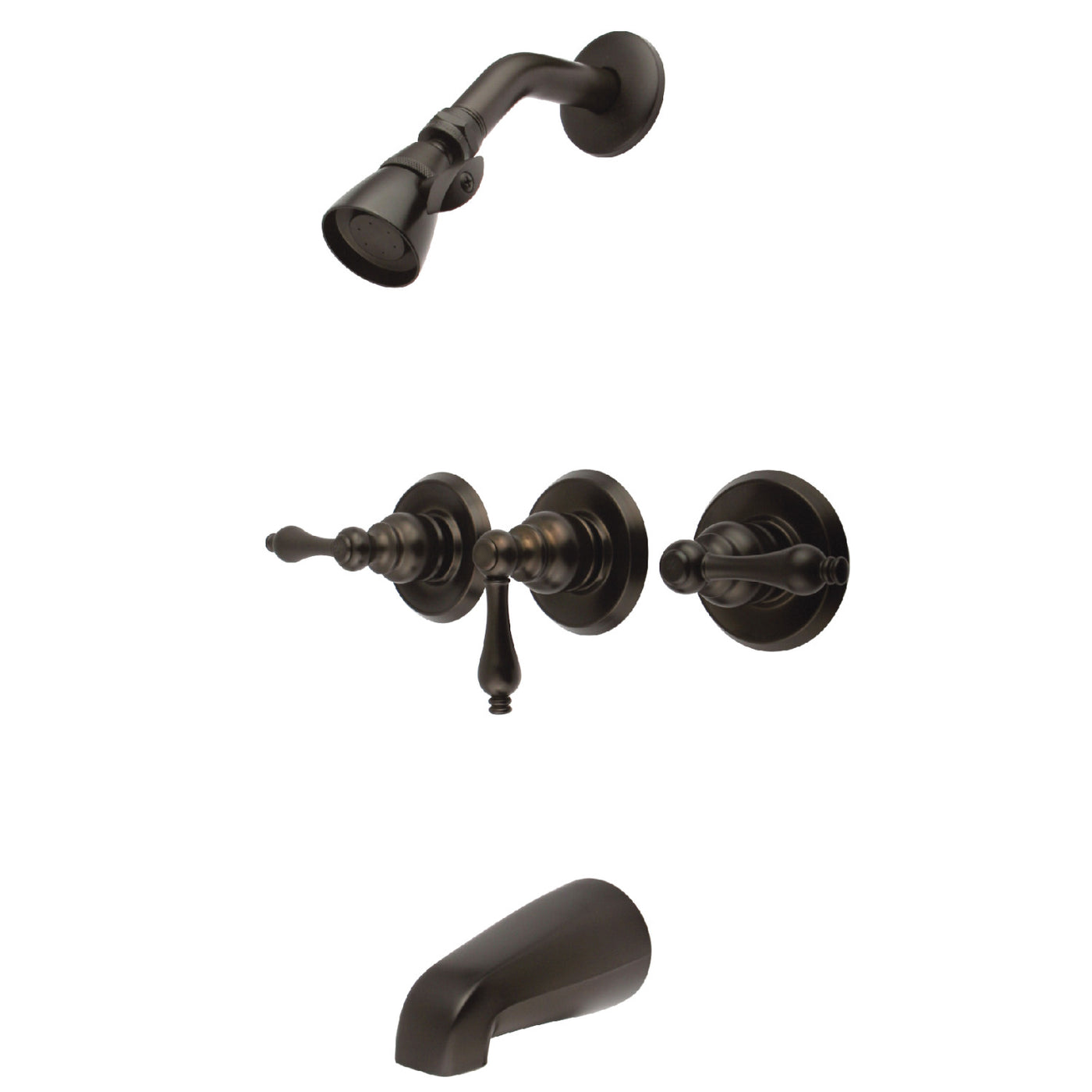 Elements of Design EB235AL Three-Handle Tub and Shower Faucet, Oil Rubbed Bronze