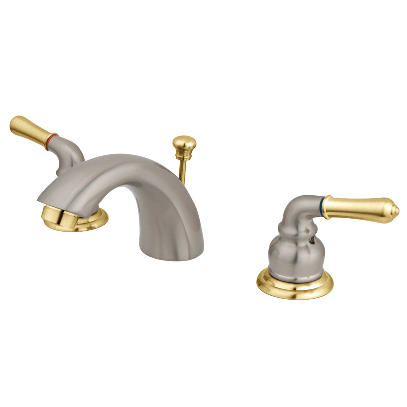 Elements of Design EB959 Mini-Widespread Bathroom Faucet, Brushed Nickel/Polished Brass