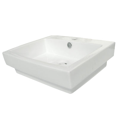 Elements of Design EDV4024 Semi-Recessed Bathroom Sink, White