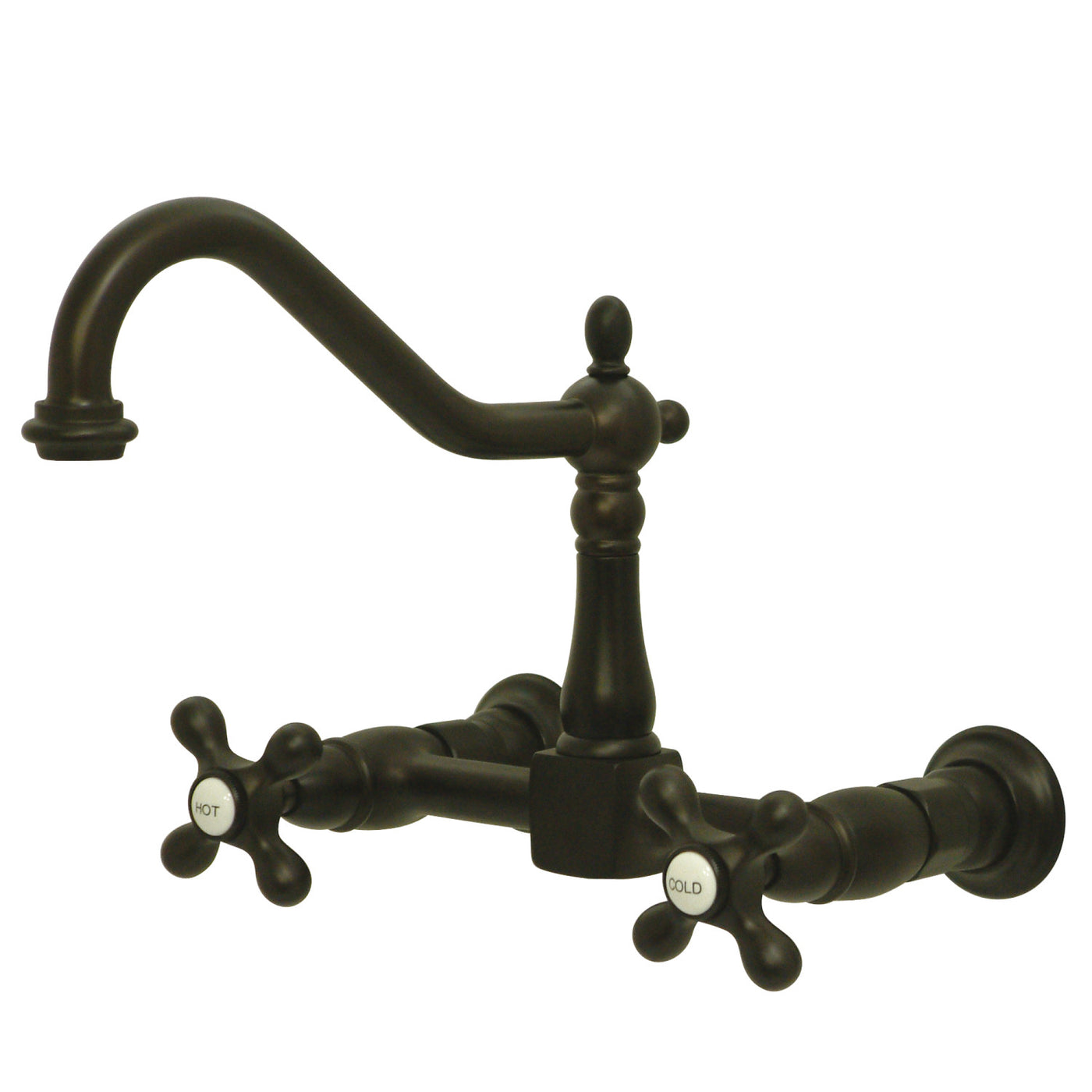 Elements of Design ES1245AX Two-Handle Wall Mount Bridge Kitchen Faucet, Oil Rubbed Bronze