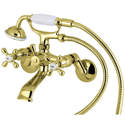 Elements of Design ES2662X 6-Inch Adjustable Wall Mount Clawfoot Tub Faucet, Polished Brass