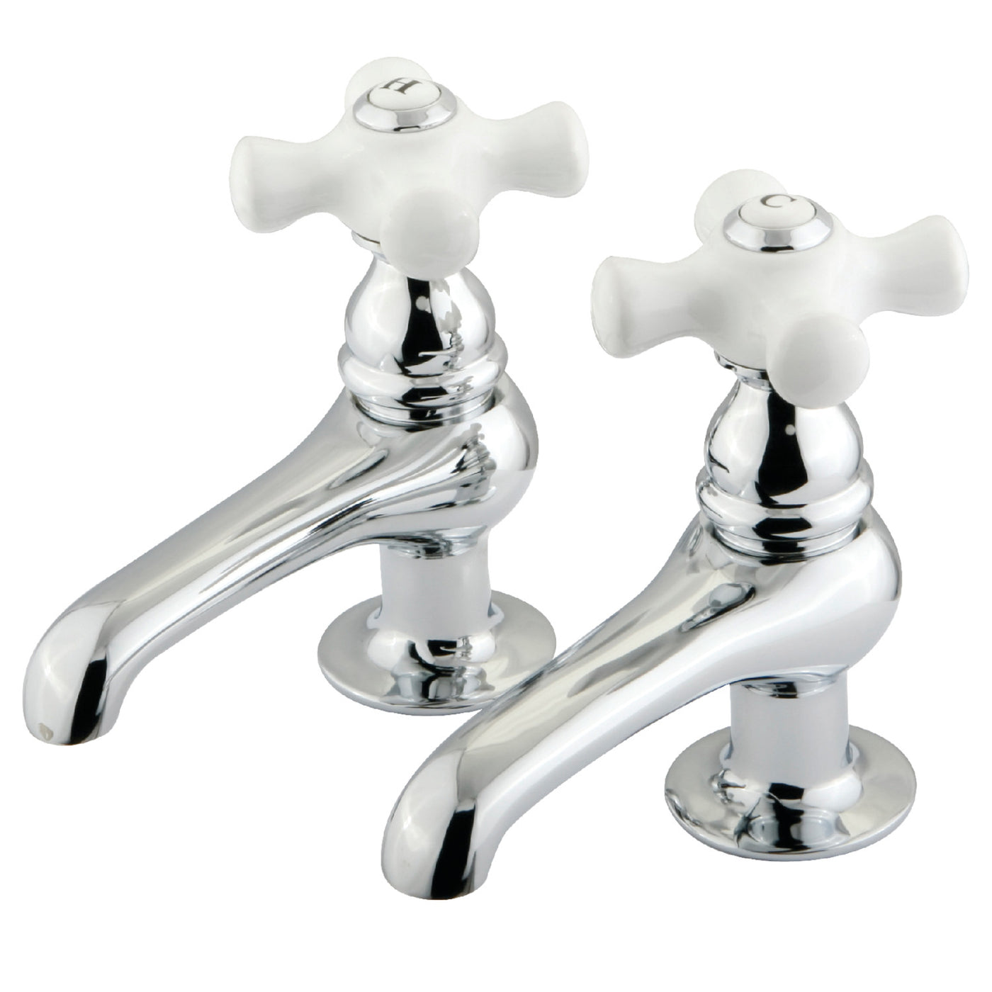 Elements of Design ES3201PX Basin Faucet with Porcelain Cross Handle, Polished Chrome
