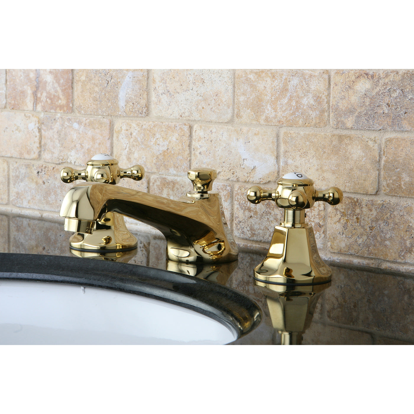 Elements of Design ES4462BX Widespread Bathroom Faucet with Brass Pop-Up, Polished Brass