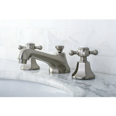 Elements of Design ES4468BX Widespread Bathroom Faucet with Brass Pop-Up, Brushed Nickel