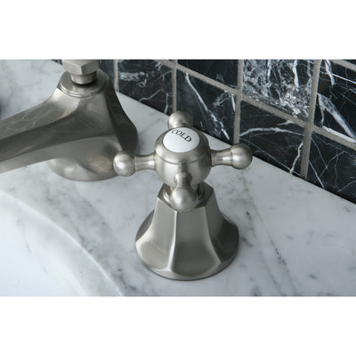 Elements of Design ES4468BX Widespread Bathroom Faucet with Brass Pop-Up, Brushed Nickel