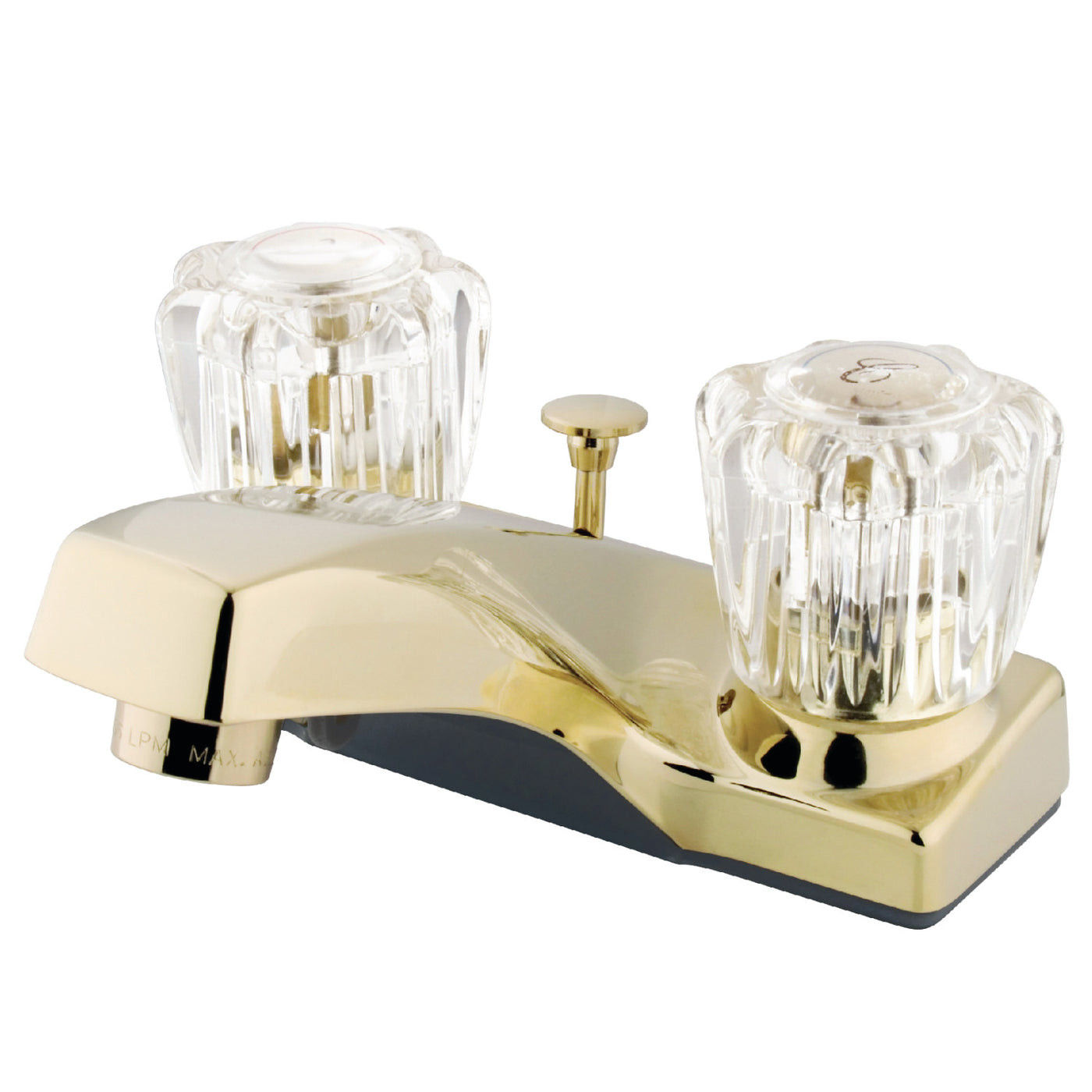 Elements of Design EB102B 4-Inch Centerset Bathroom Faucet with Brass Pop-Up, Polished Brass