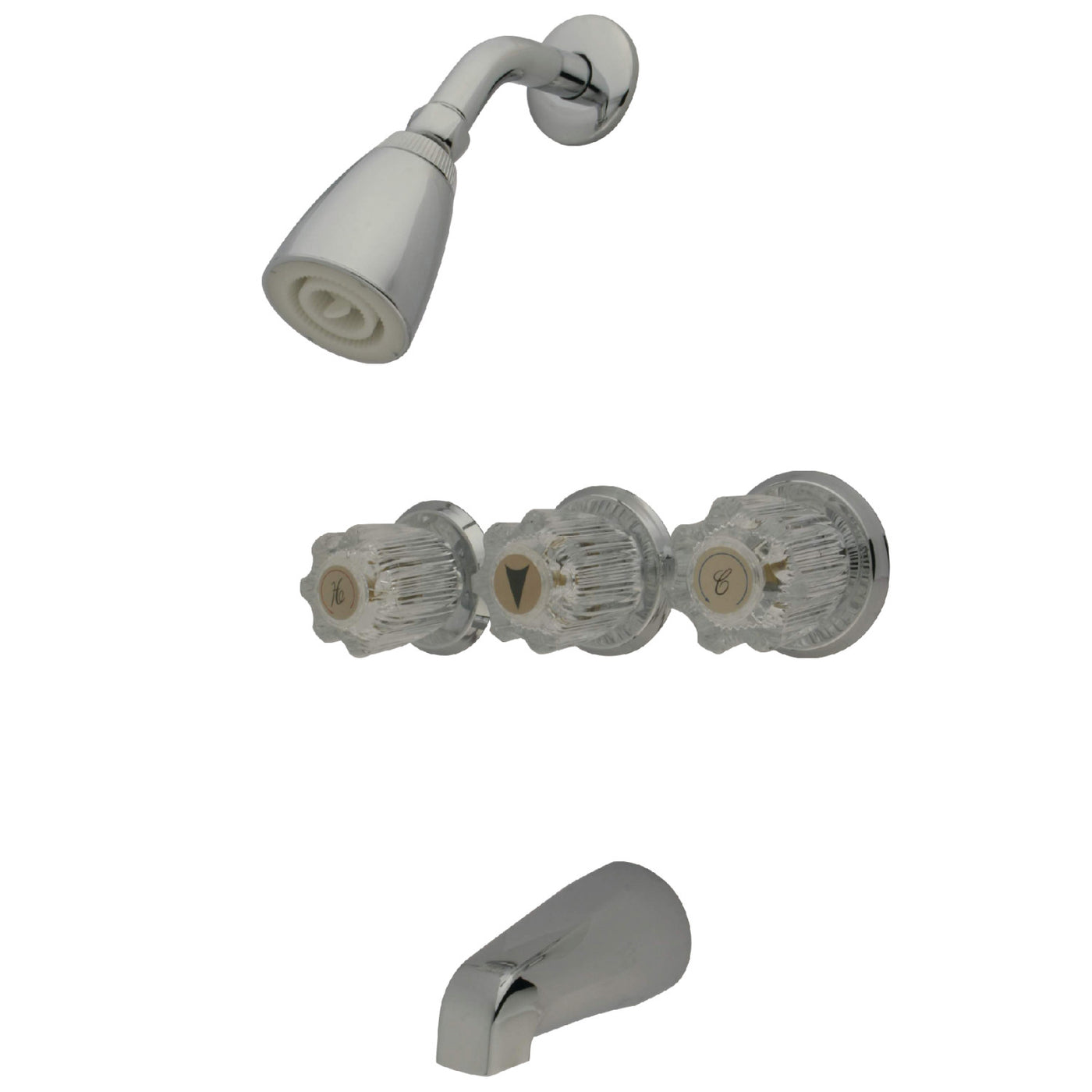 Elements of Design EB131 Three-Handle Tub and Shower Faucet, Polished Chrome