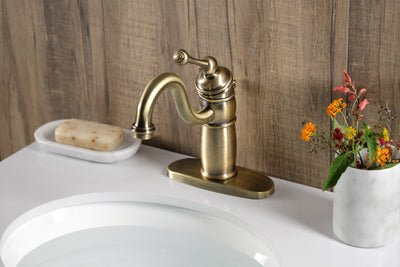 Elements of Design EB1403BL Single-Handle Bathroom Faucet with Pop-Up Drain, Antique Brass