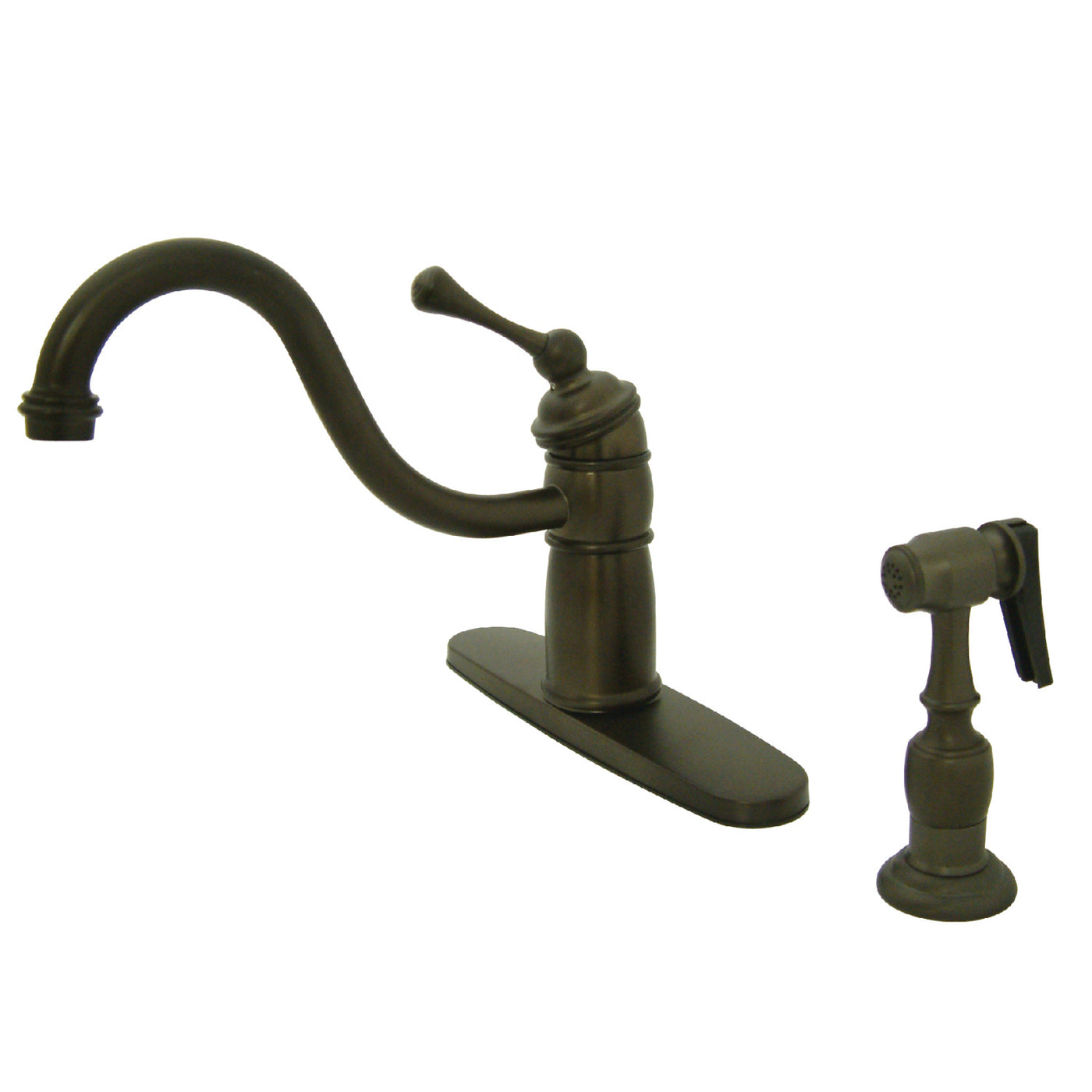 Elements of Design EB1575BLBS Single-Handle Kitchen Faucet with Brass Sprayer, Oil Rubbed Bronze
