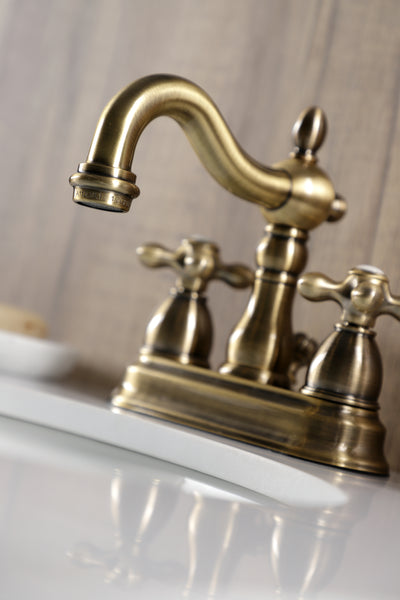 Elements of Design EB1603AX 4-Inch Centerset Bathroom Faucet with Plastic Pop-Up, Antique Brass