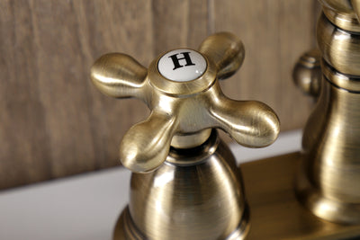 Elements of Design EB1603AX 4-Inch Centerset Bathroom Faucet with Plastic Pop-Up, Antique Brass