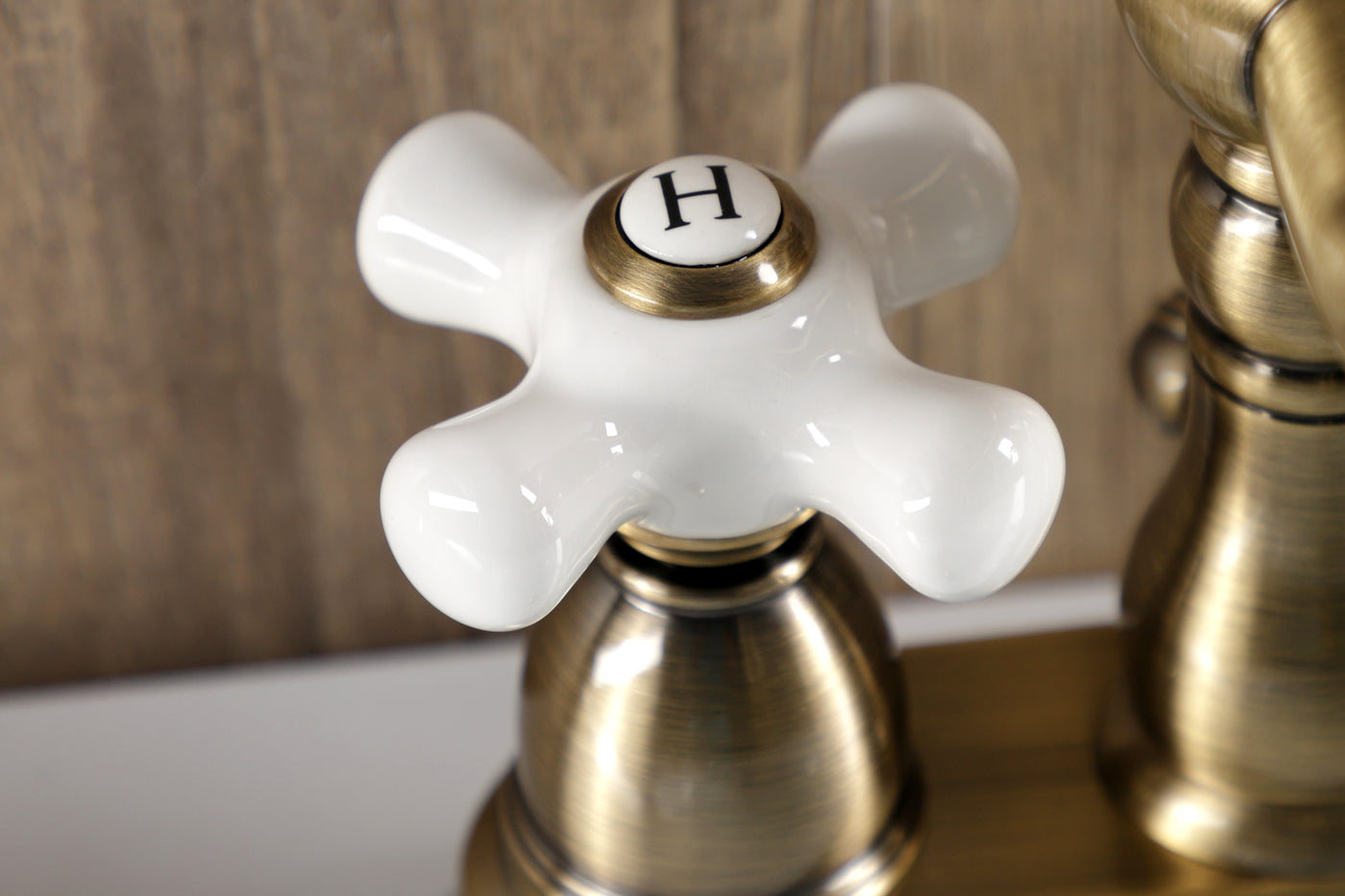 Elements of Design EB1603PX 4-Inch Centerset Bathroom Faucet with Plastic Pop-Up, Antique Brass