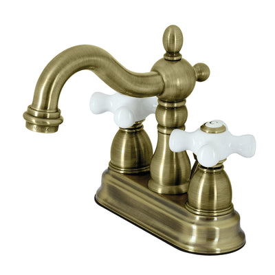 Elements of Design EB1603PX 4-Inch Centerset Bathroom Faucet with Plastic Pop-Up, Antique Brass