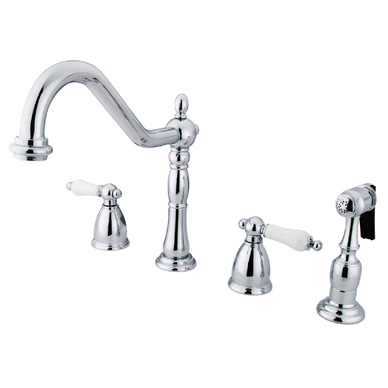 Elements of Design EB1791PLBS Double-Handle Widespread Kitchen Faucet ...