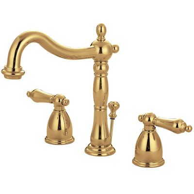 Elements of Design EB1972AL Widespread Bathroom Faucet with Brass Pop-Up, Polished Brass