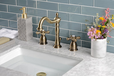 Elements of Design EB1973AX Widespread Bathroom Faucet with Brass Pop-Up, Antique Brass