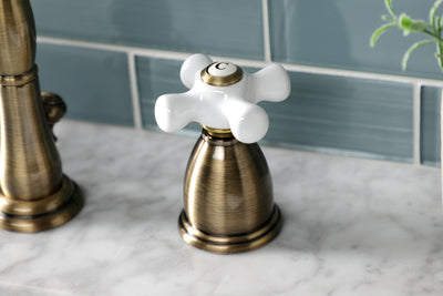 Elements of Design EB1973PX Widespread Bathroom Faucet with Brass Pop-Up, Antique Brass