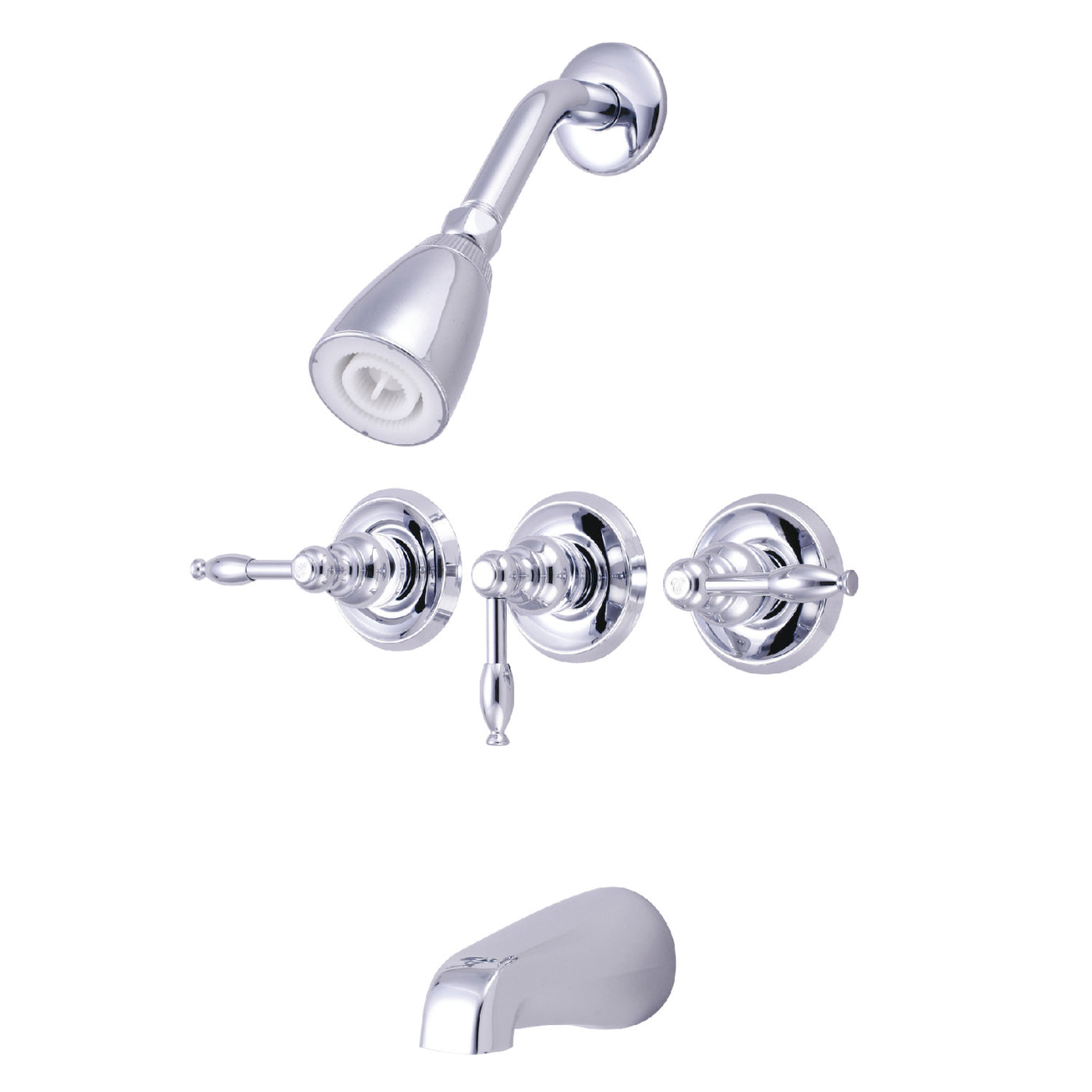 Elements of Design EB231KL Three-Handle Tub and Shower Faucet, Polished Chrome