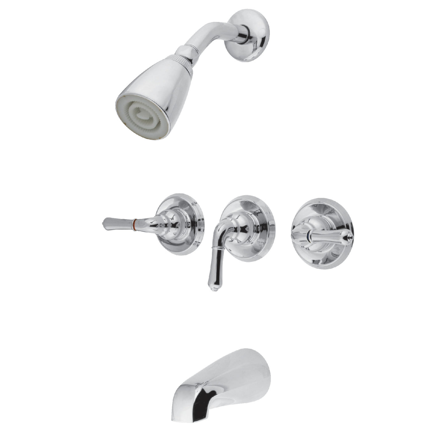 Elements of Design EB231 Three-Handle Tub and Shower Faucet, Polished Chrome