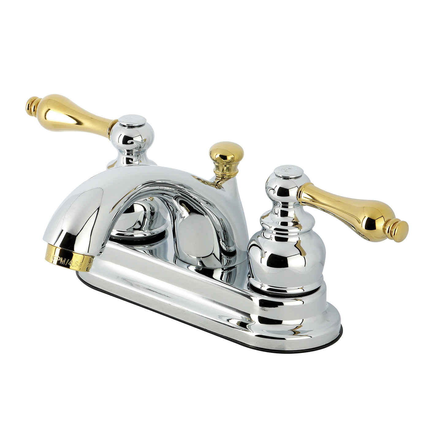 Elements of Design EB2604AL 4-Inch Centerset Bathroom Faucet, Polished Chrome/Polished Brass