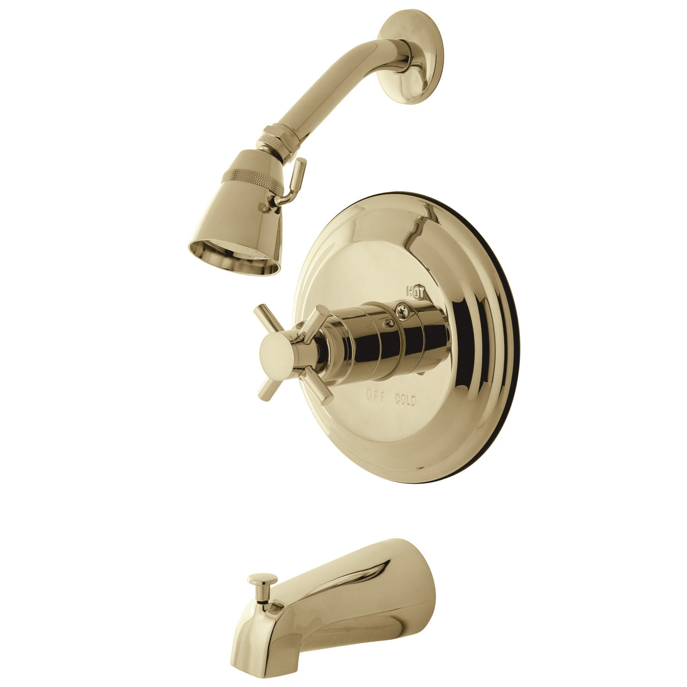 Elements of Design EB2632DX Single-Handle Pressure Balanced Tub and Shower Faucet, Polished Brass