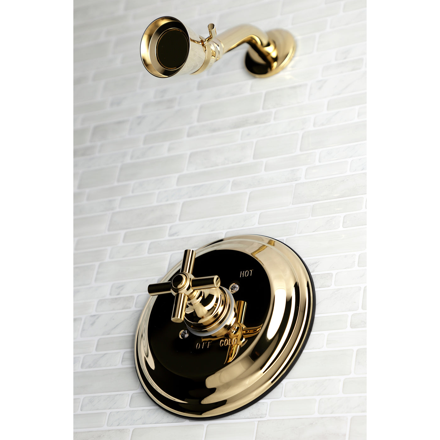 Elements of Design EB2632EXSO Single-Handle Pressure Balanced Shower Faucet, Polished Brass