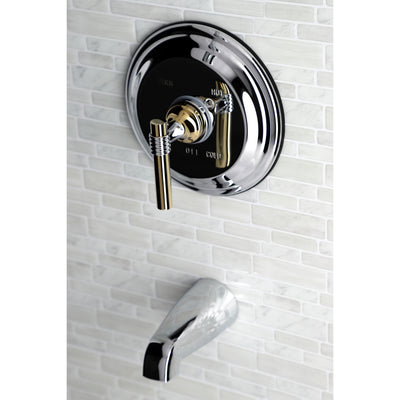 Elements of Design EB2634MLTO Single-Handle Pressure Balanced Tub Faucet, Polished Chrome/Polished Brass