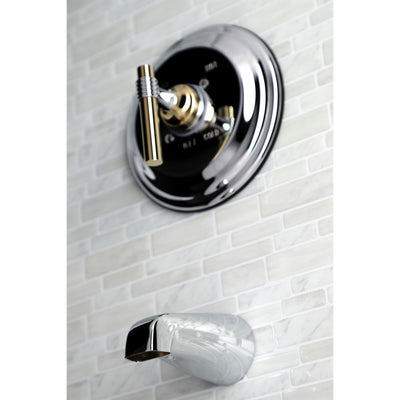 Elements of Design EB2634MLTO Single-Handle Pressure Balanced Tub Faucet, Polished Chrome/Polished Brass