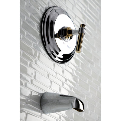 Elements of Design EB2634MLTO Single-Handle Pressure Balanced Tub Faucet, Polished Chrome/Polished Brass