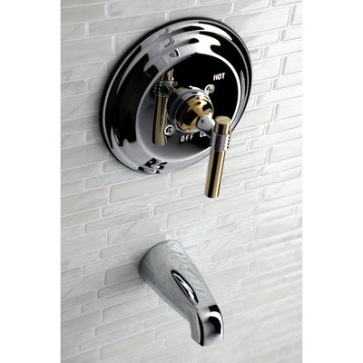 Elements of Design EB2634MLTO Single-Handle Pressure Balanced Tub Faucet, Polished Chrome/Polished Brass