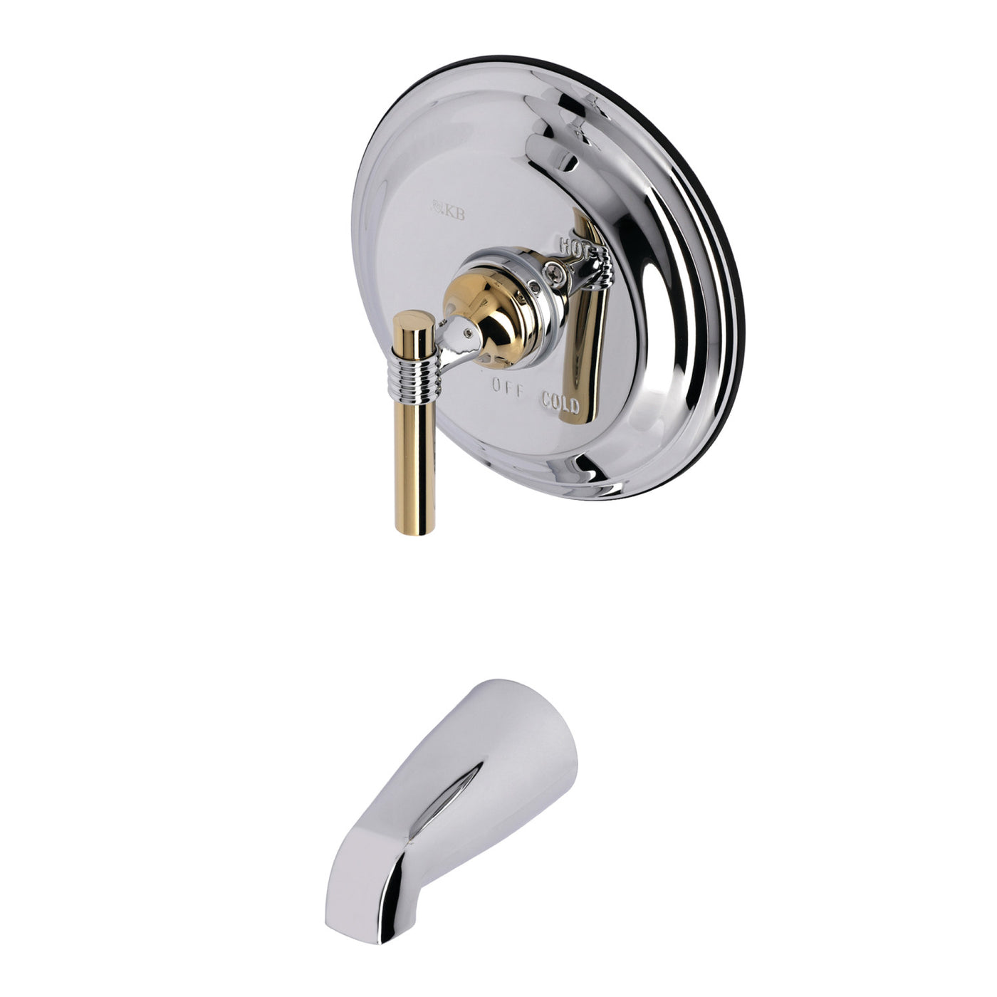 Elements of Design EB2634MLTO Single-Handle Pressure Balanced Tub Faucet, Polished Chrome/Polished Brass