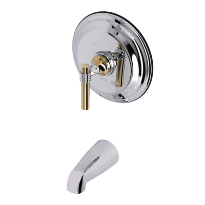 Elements of Design EB2634MLTO Single-Handle Pressure Balanced Tub Faucet, Polished Chrome/Polished Brass