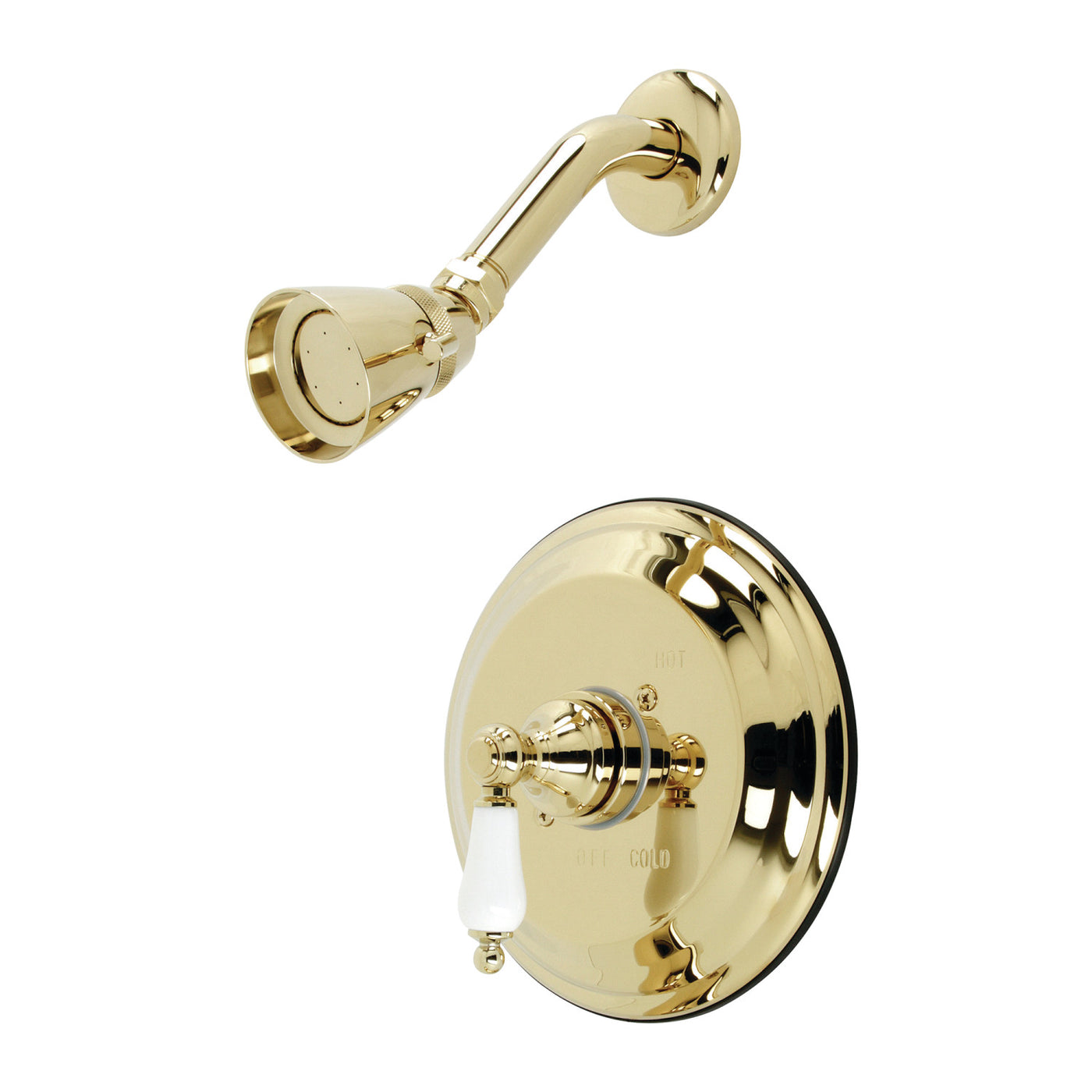 Elements of Design EB3632PLSO Single-Handle Pressure Balanced Shower Faucet, Polished Brass