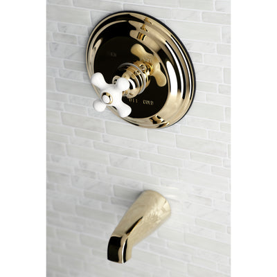 Elements of Design EB3632PXTO Single-Handle Pressure Balanced Tub Faucet, Polished Brass