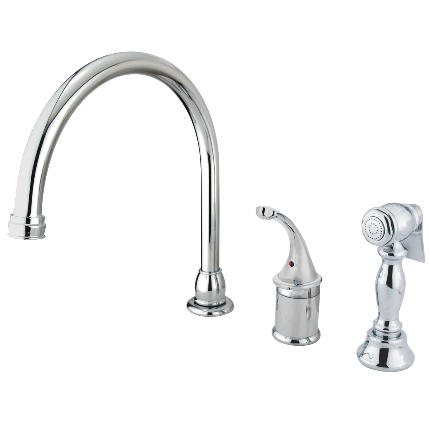 Elements of Design EB3811GLBS Single-Handle Widespread Kitchen Faucet with Brass Sprayer, Polished Chrome
