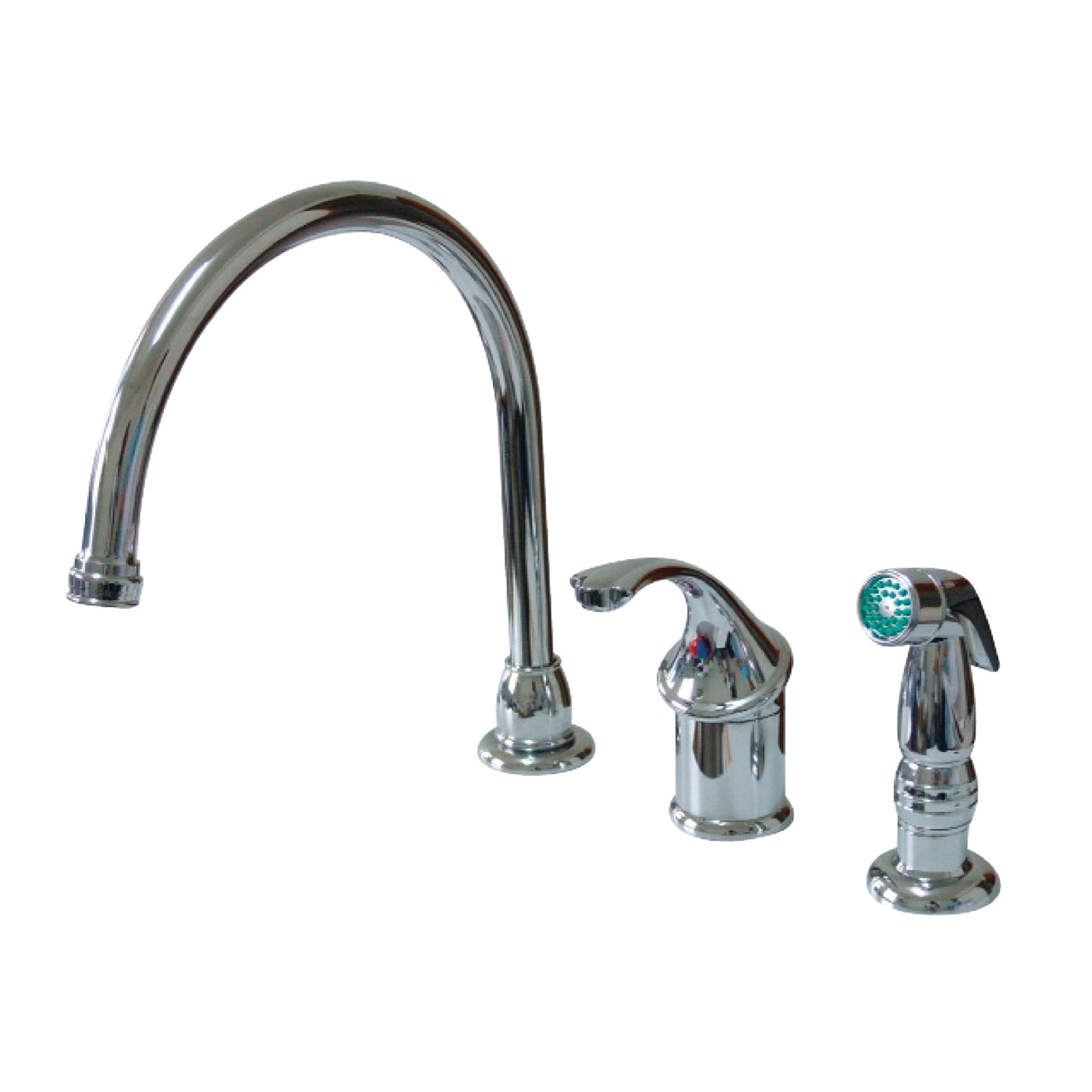 Elements of Design EB3811GLSP Single-Lever Widespread Kitchen Faucet with Plastic Sprayer, Polished Chrome