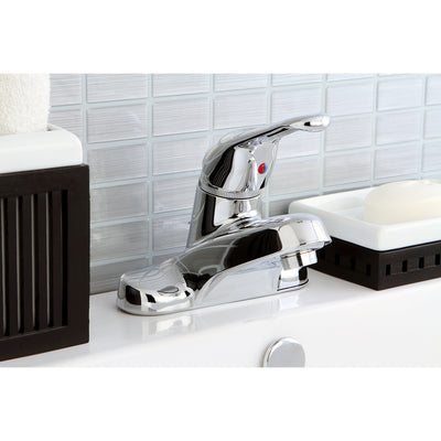 Elements of Design EB511B Single-Handle 4" Centerset Bathroom Faucet with Brass Pop-Up, Polished Chrome