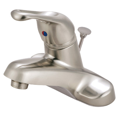 Elements of Design EB518B Single-Handle 4" Centerset Bathroom Faucet with Brass Pop-Up, Brushed Nickel