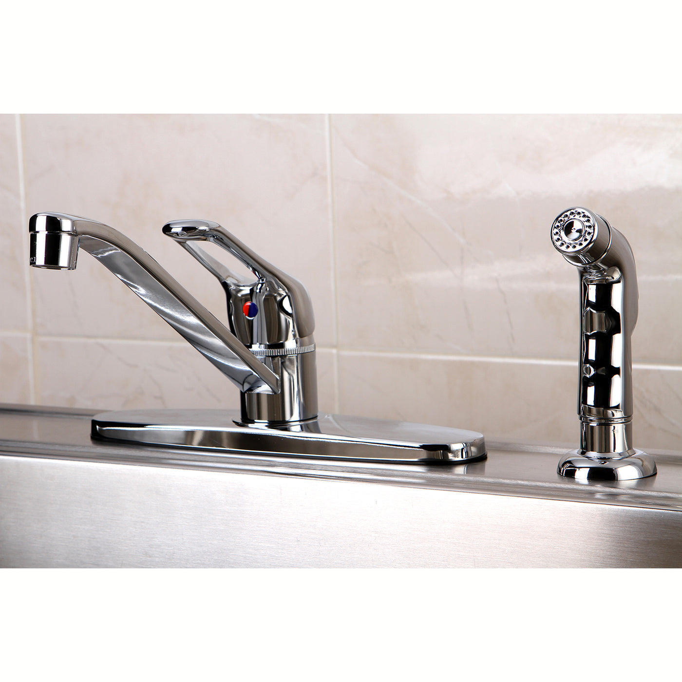 Elements of Design EB562SP Single-Handle Centerset Kitchen Faucet, Polished Chrome