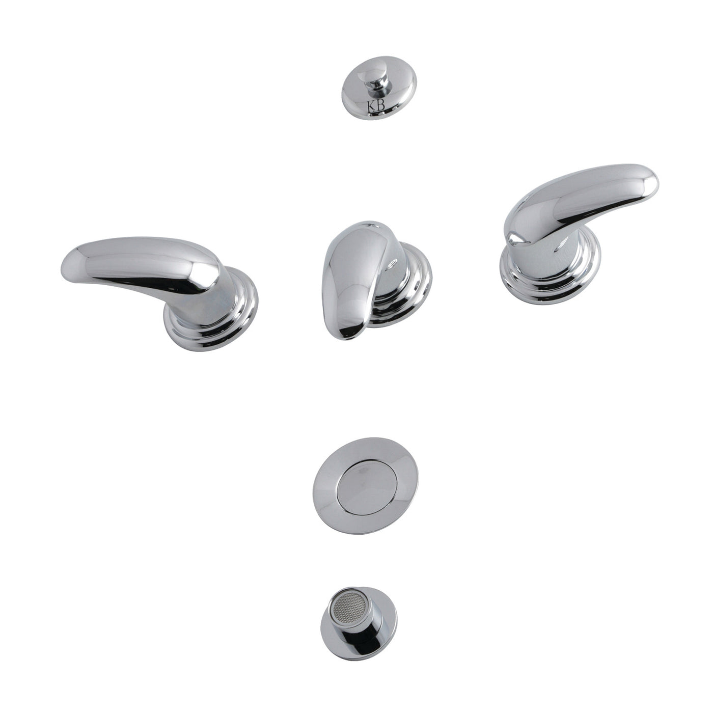 Elements of Design EB6321LL 3-Handle Bidet Faucet with Brass Pop-Up, Polished Chrome