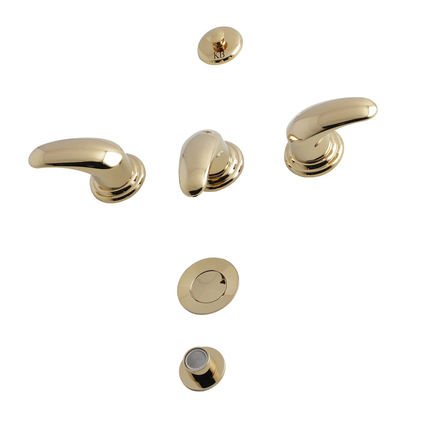 Elements of Design EB6322LL 3-Handle Bidet Faucet with Brass Pop-Up, Polished Brass