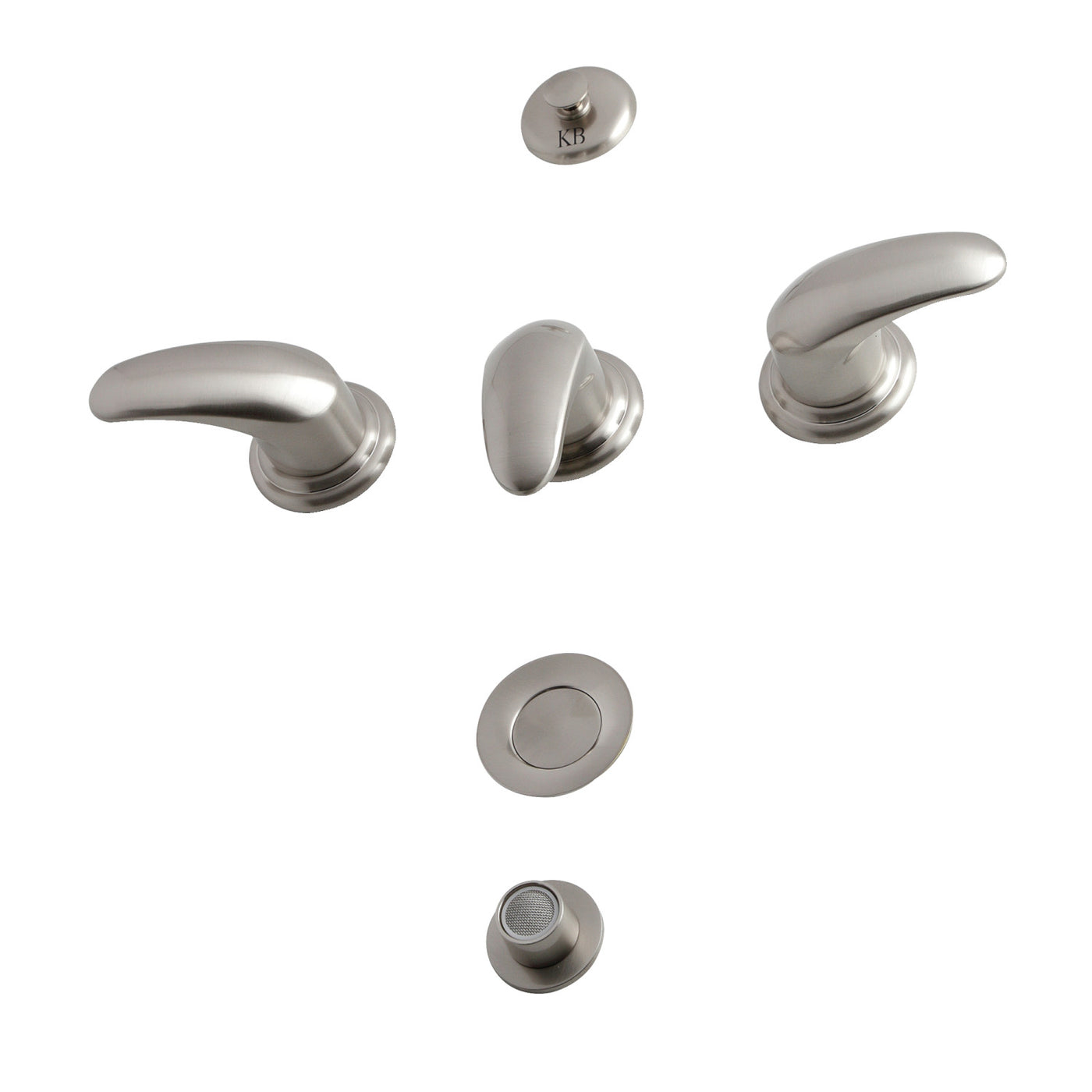 Elements of Design EB6328LL 3-Handle Bidet Faucet with Brass Pop-Up, Brushed Nickel