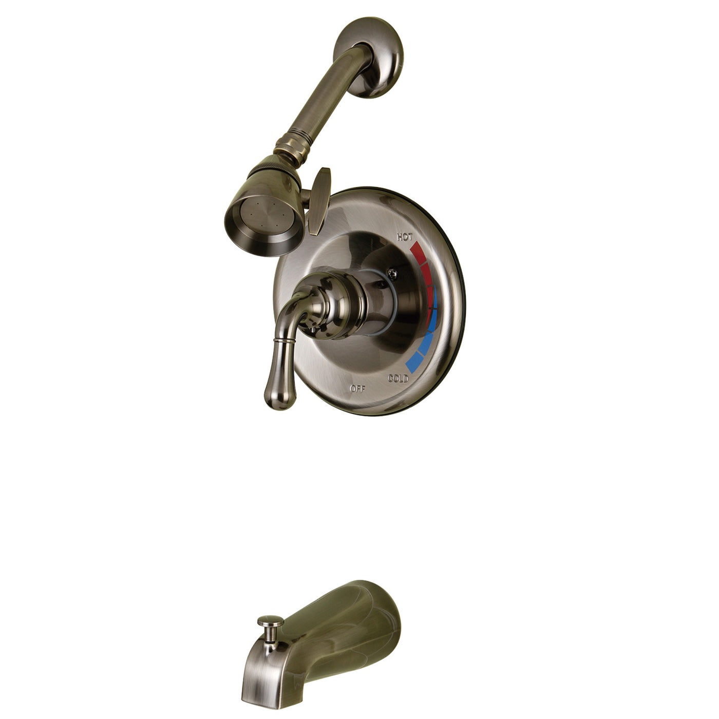 Elements of Design EB633 Single-Handle Tub and Shower Faucet, Black Stainless