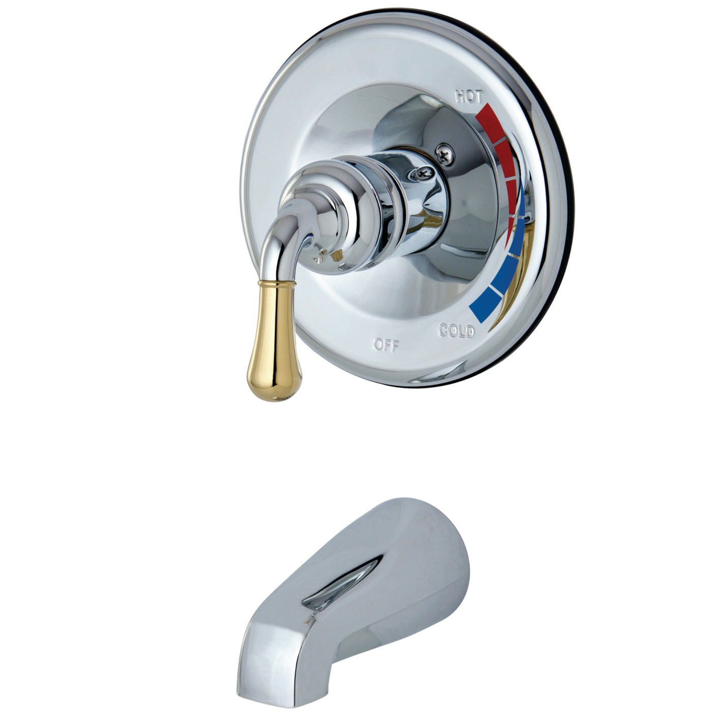 Elements of Design EB634TO Single-Handle Pressure Balanced Tub Faucet, Polished Chrome/Polished Brass