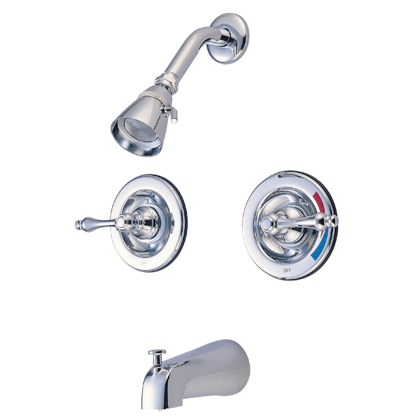 Elements of Design EB661AL Double-Handle Pressure Balanced Tub and Shower Faucet, Polished Chrome